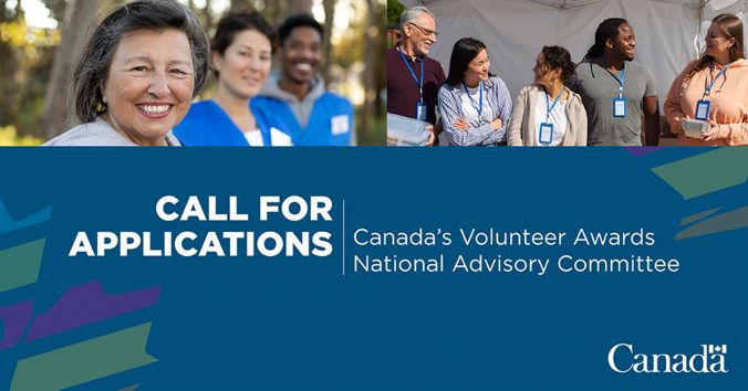 Call for applications | Canada's Volunteer Awards National Advisory Committee