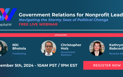 Government relations for nonprofit leaders: Navigating the stormy seas of political change ​